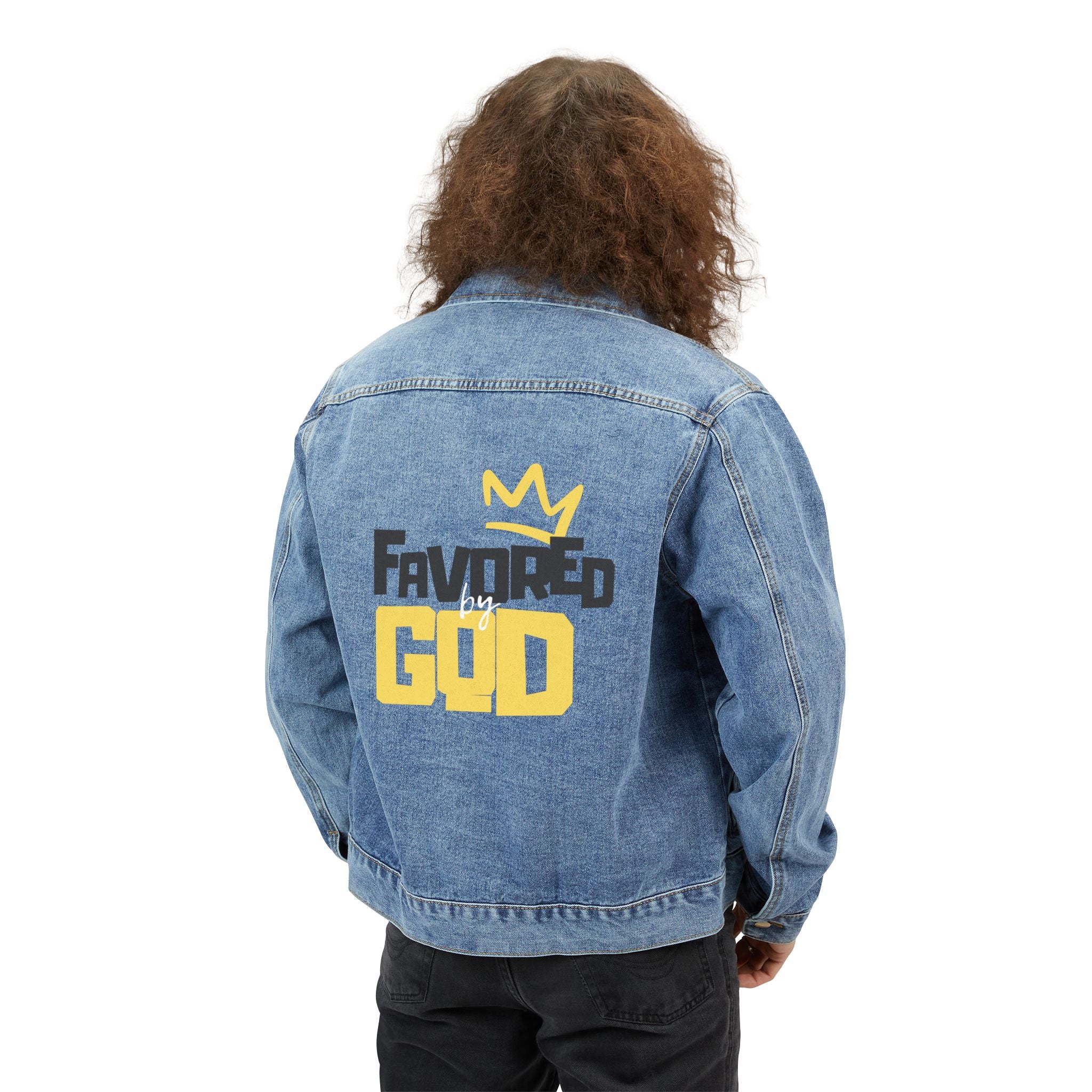 "Favored by God" Back Graphic Men’s Jean Jacket
