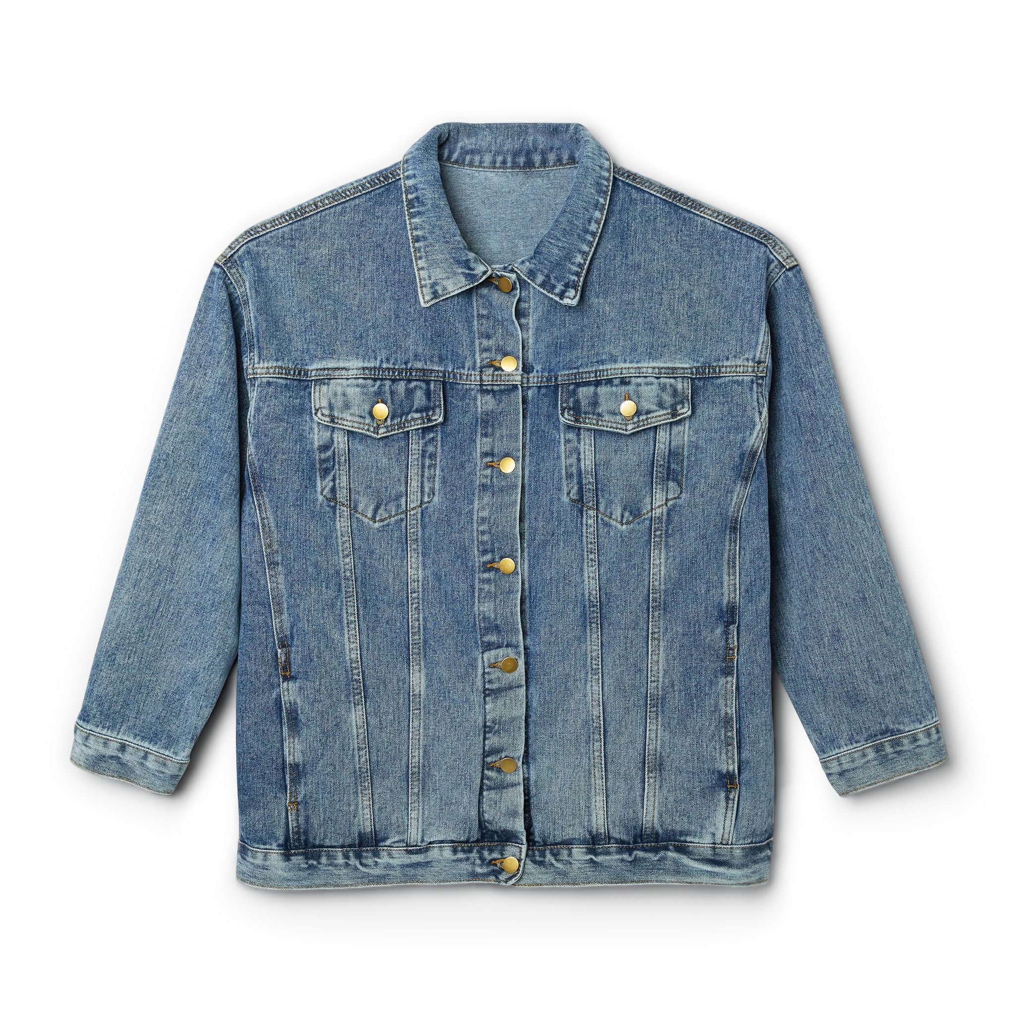 Denim Jacket — 'Read Your Bible' Graphic Back Print, Women's Casual Vintage Jean Jacket